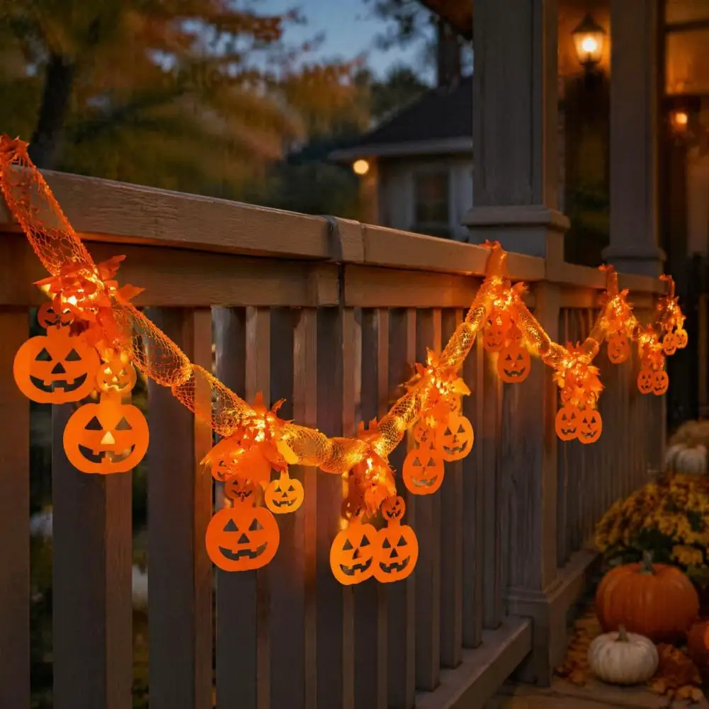 Halloween Party Decorations Theme Event Hanging Banners 10 Ft Halloween Garland Banner Spooky Spider Bat Pumpkin for Fall