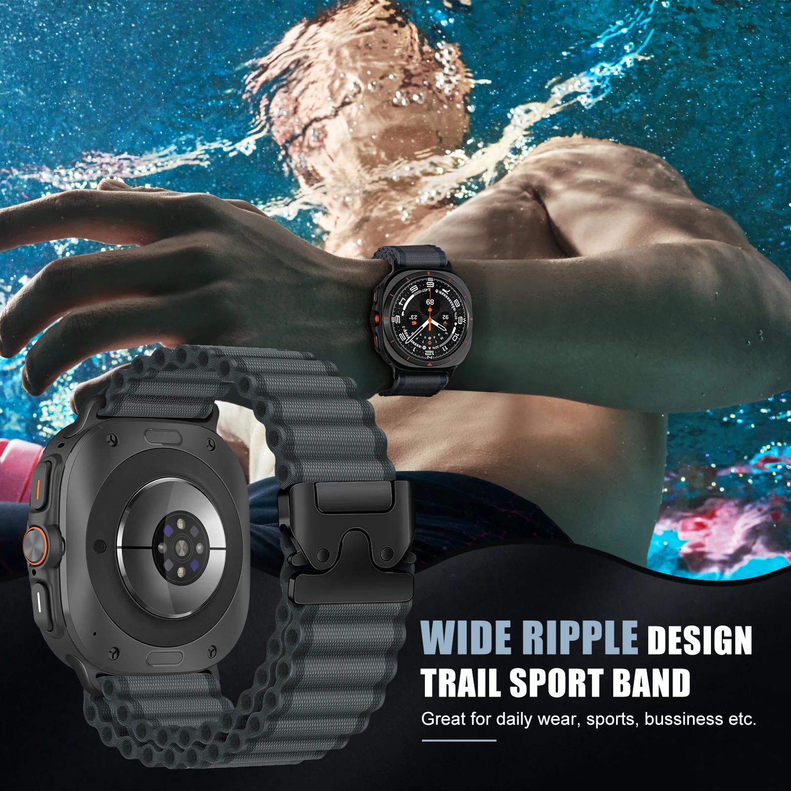 

Альпийский парашютный ремешок для Samsung Galaxy Watch Ultra, ремешок 47 мм, аксессуары, нейлоновый океанский браслет Galaxy watch 7, ультра-ремешки 47 мм