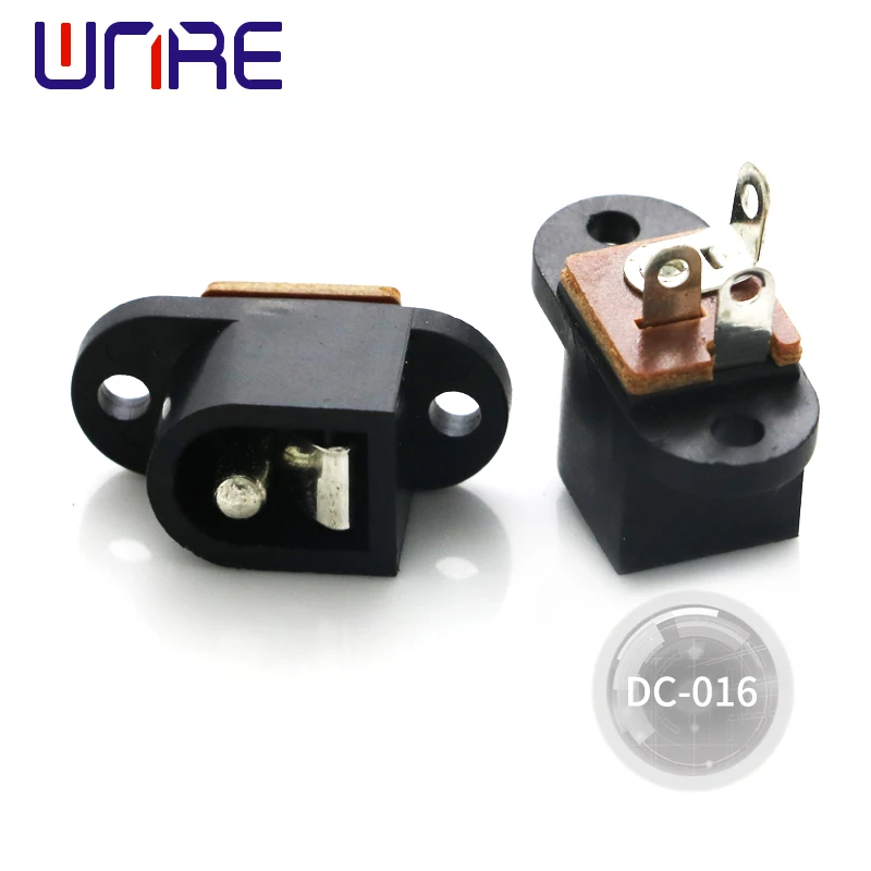 DC Power Socket With Screw Holes 5.5*2.1mm/5.5*2.5mm Interface DC-016 Black Connector Female Equipment Product Charging Port