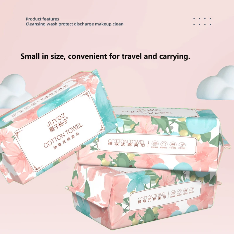 The Traveler Uses Disposable Facial Towel Wipes to Clean Their Face and Remove Makeup, Which Are Suitable for Both Dry and Wet U