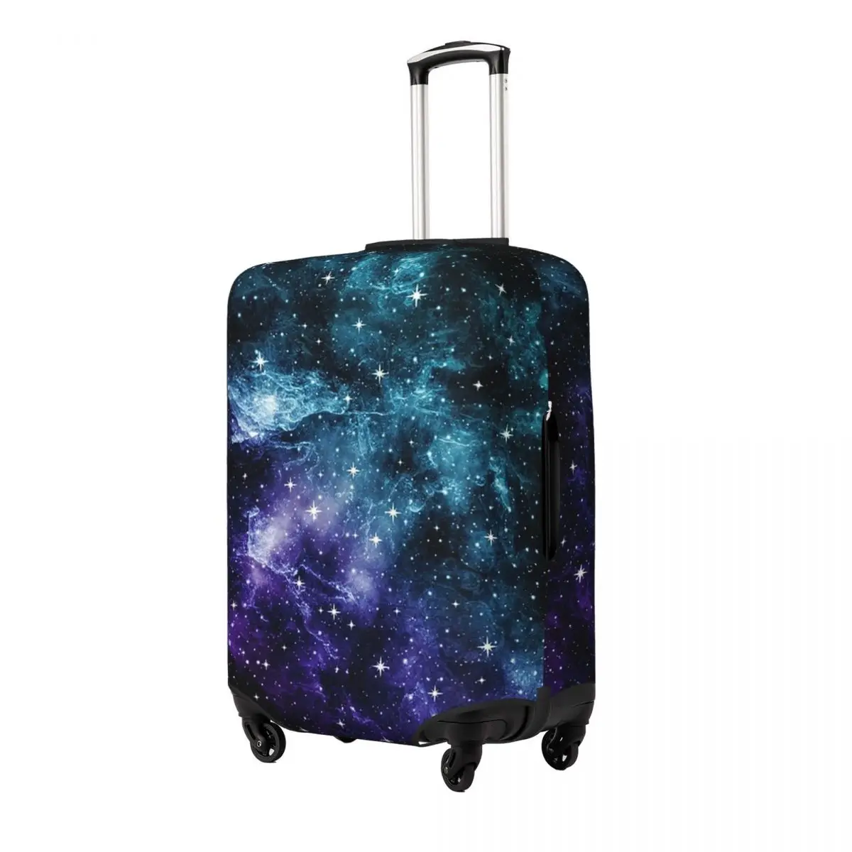 

Teal Purple Galaxy Nebula Dream Suitcase Cover Protection Elastic Travel Luggage Protector Covers for 18-32 Inch