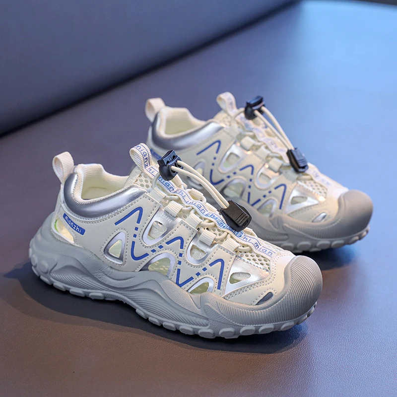 

New Sports Casual Shoes Outdoor School Beach Mesh Non-slip Closed Toe Girls Clogs Summer Design Comfortable Barefoot Shoes Kids