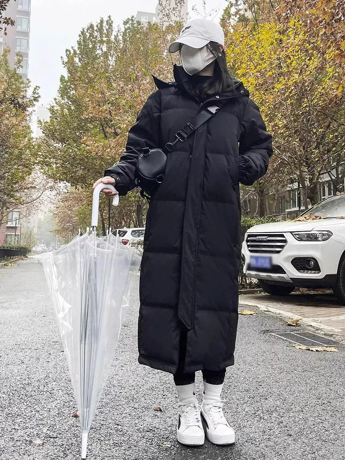 

Korean Style Loose Long Hooded Cotton Jacket Women's Thick Warm Coat over Knee Winter New Arrival Fashion Commute Wear