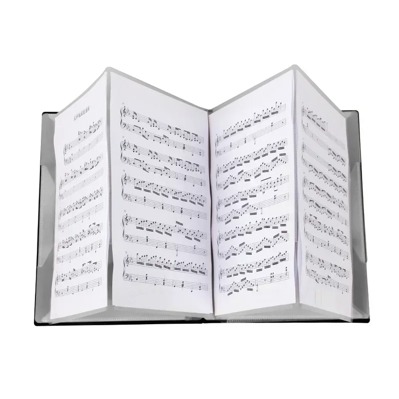 Flatsons FB-02 Klips muzyczny Uchwyt na nuty w formacie A4 Arkusz papieru Organizer na dokumenty Folder 20 kieszeni na gitarę Fortepian Skrzypce