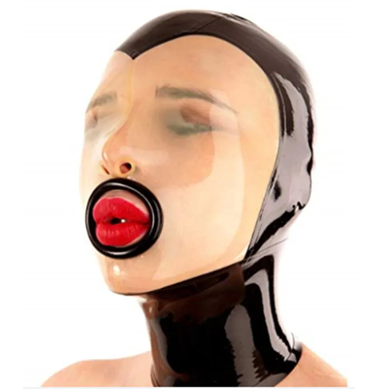 

Latex Hood with Rolled Mouth Hole Back Zipper Exotic Rubber Mask