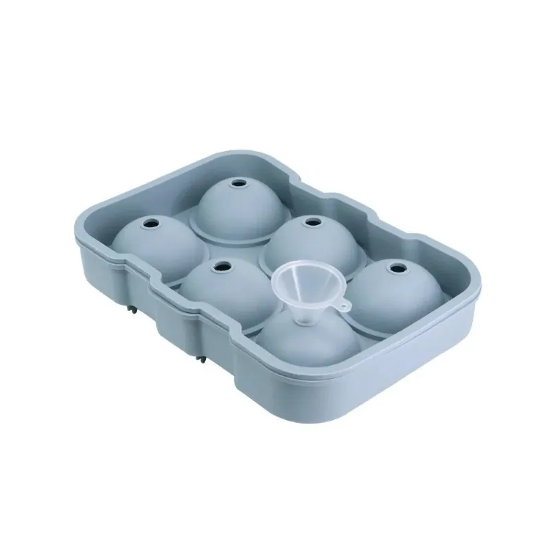 New 1Pcs 6-Hole Large Round Ball Mold Barware Food Grade Silicone Ice Frame Ice Mold Round High Ball Ice Ball Maker Whiskey