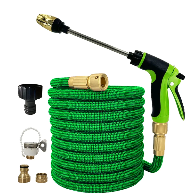 

25-125ft садовая катушка для водяного шланга, расширяемый поливочный шланг высокого давления, гибкая автомойка, полив, спрей для орошения сада