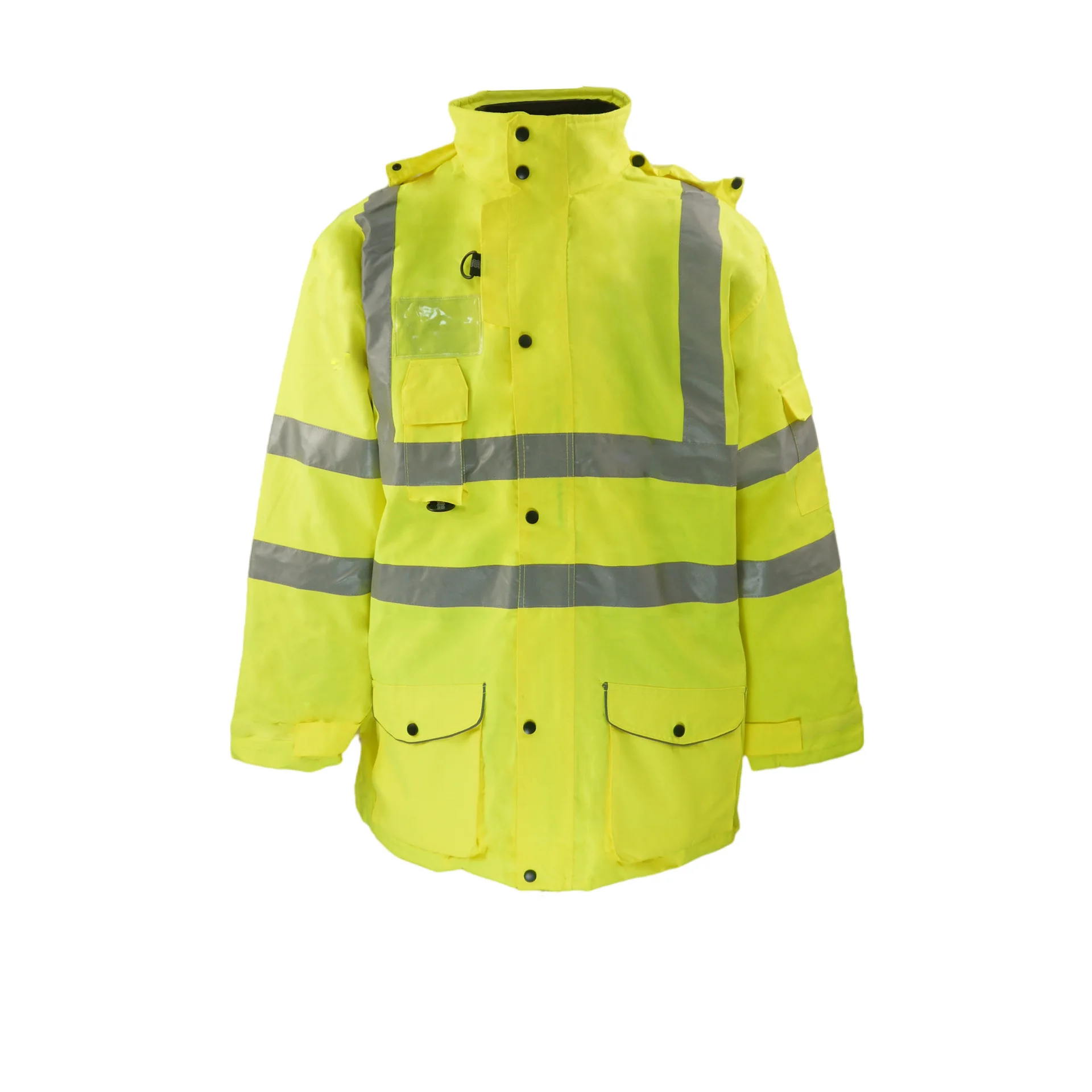 High quality 7-in-1 Warm Detachable jacket road safety reflective Jacket outdoor night reflective clothing