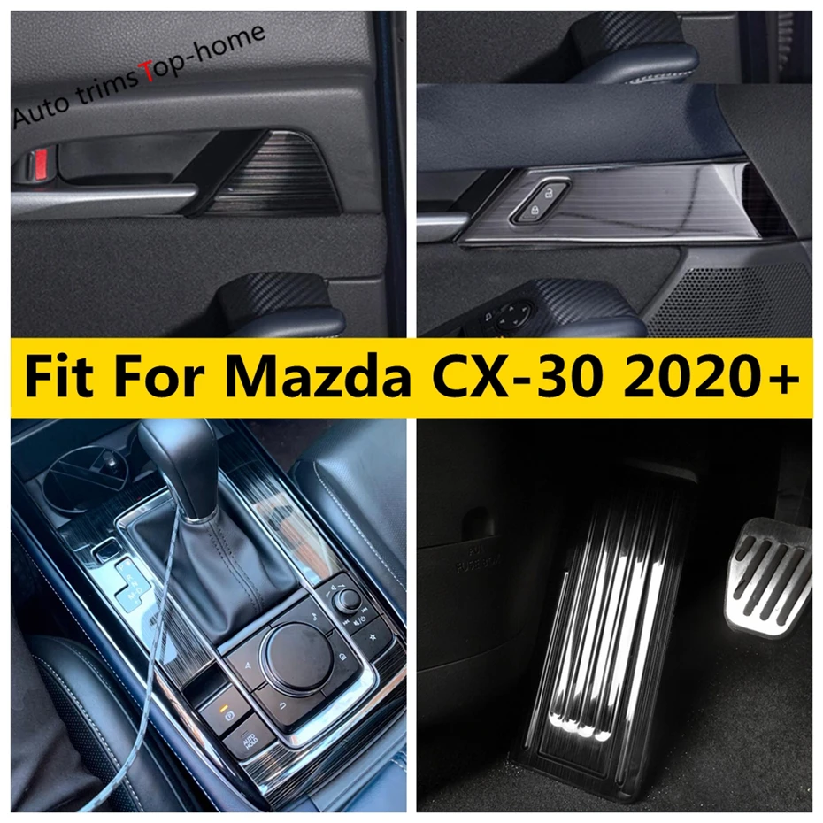 

Armrest Door Handle Bowl / Central Control Gear Shift Box Panel / Rest Pedal Cover Trim For Mazda CX-30 2020 - 2024 Accessories