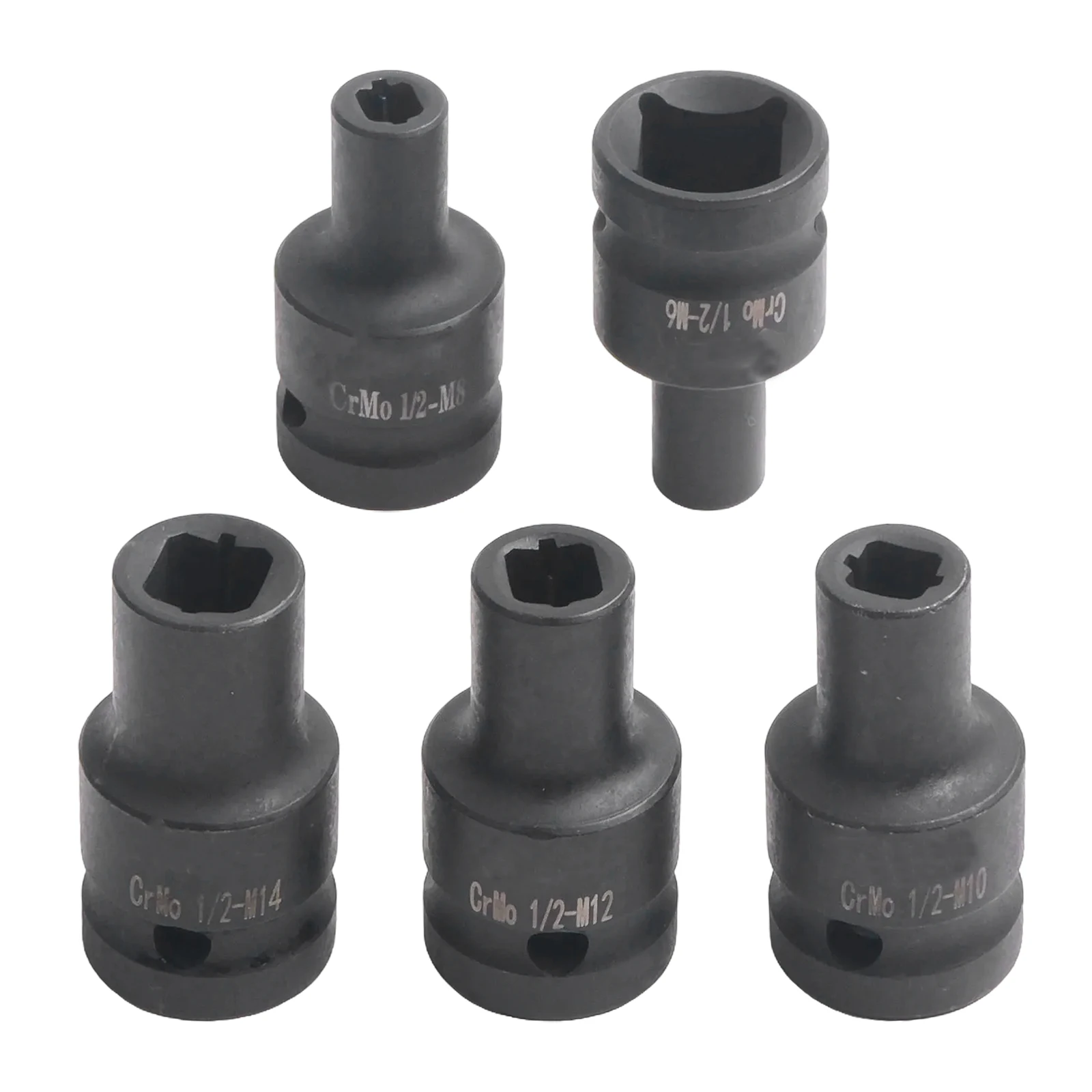 Square Tap Socket Set 6mm-14mm For 1/2 Inch Driver Ratchet Wrench Rethreading Taps Chromium Vanadium Steel Black Hand Tools
