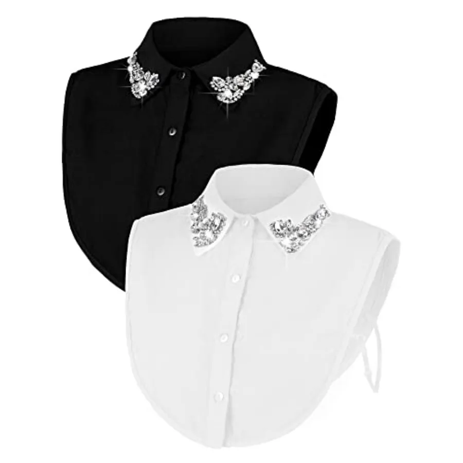 

2 Pcs Fake Collar Detacable Dickey Collar alf Sirts Women Fal Blou Dickey