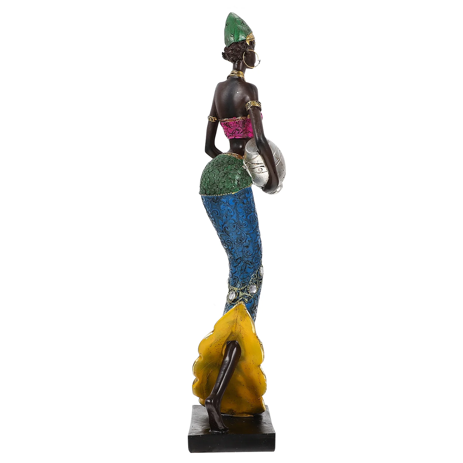 

1Pcs African Lady Sculpture Resin Craft Smooth Finish Decoration for Christmas Birthday Wedding Desktop Decor