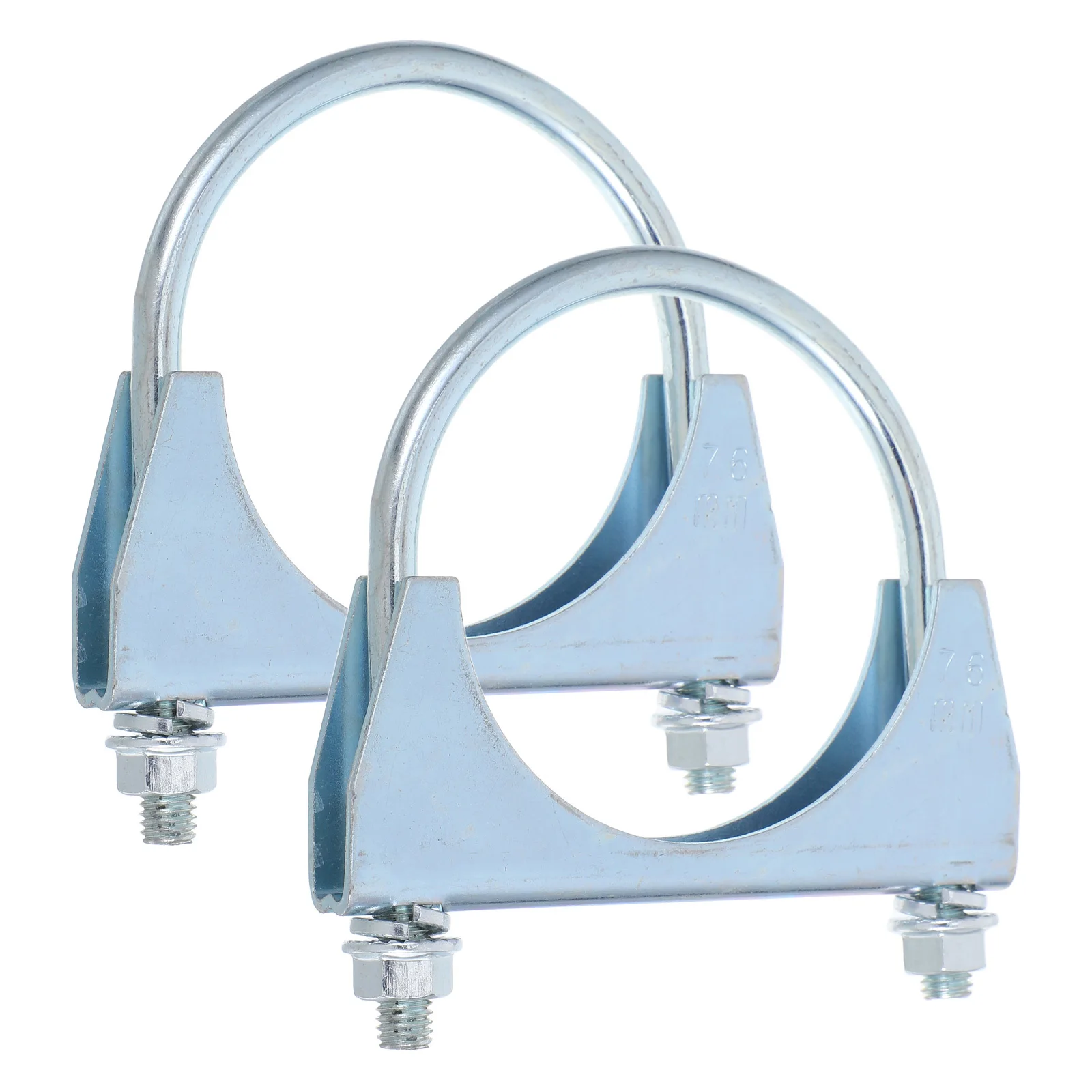 

2pcs Exhaust Clamps 3 Inch Galvanized U-Bolt Clamp For Muffler Pipe Seal Durable U-Shaped Pipe Clamp Car System Engine Parts