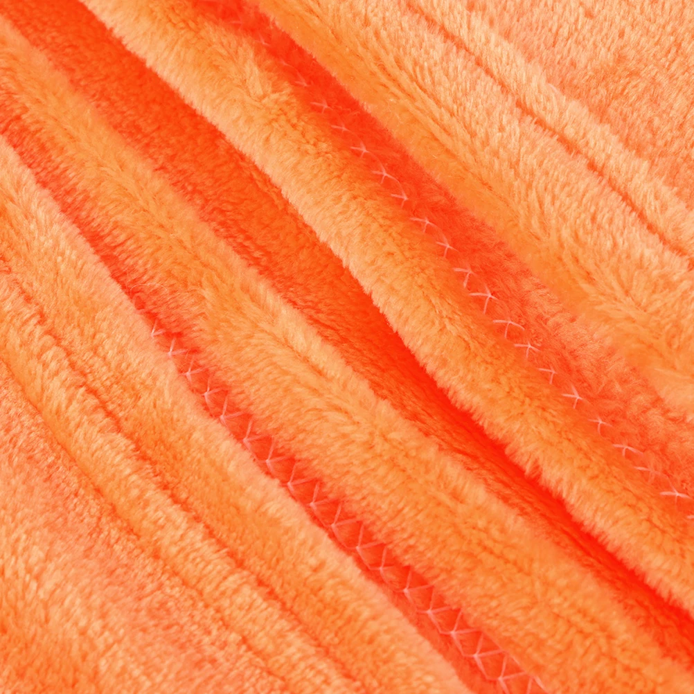 

Warm Solid Color Fleece Blanket Heavy Duty Stitched Flannel Bedding for Outdoor Indoor Use Orange Flannel Blacnket