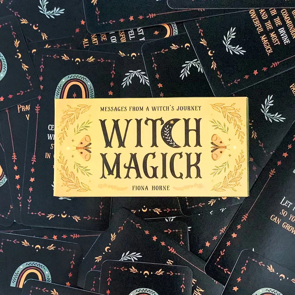 Witch Magick Oracle Deck 40 Pcs Inspiration Cards With Keywords English Version Witch's Fate Divination Tarot Cards Party Game