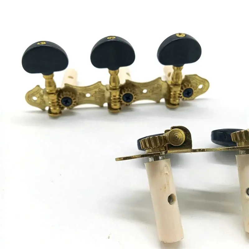 NALFI-4X Left Right Classical Guitar String Tuning Pegs Machine Heads Tuners Keys 3L3R Professional Guitar Accessories,Black