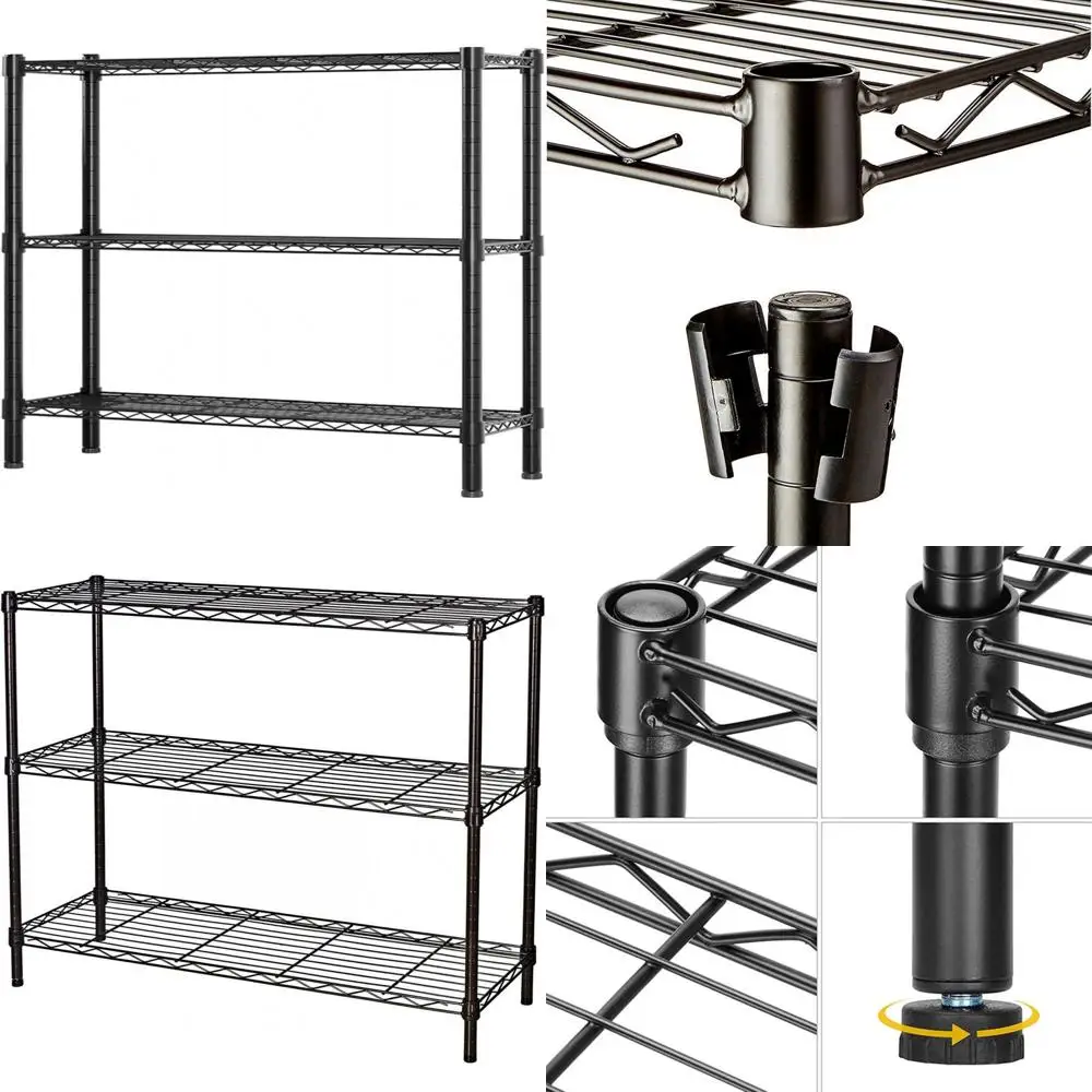 

36 Wide 3-Tier Adjustable Metal Wire Shelving Unit for Storage in Home, Garage, Kitchen, or Office