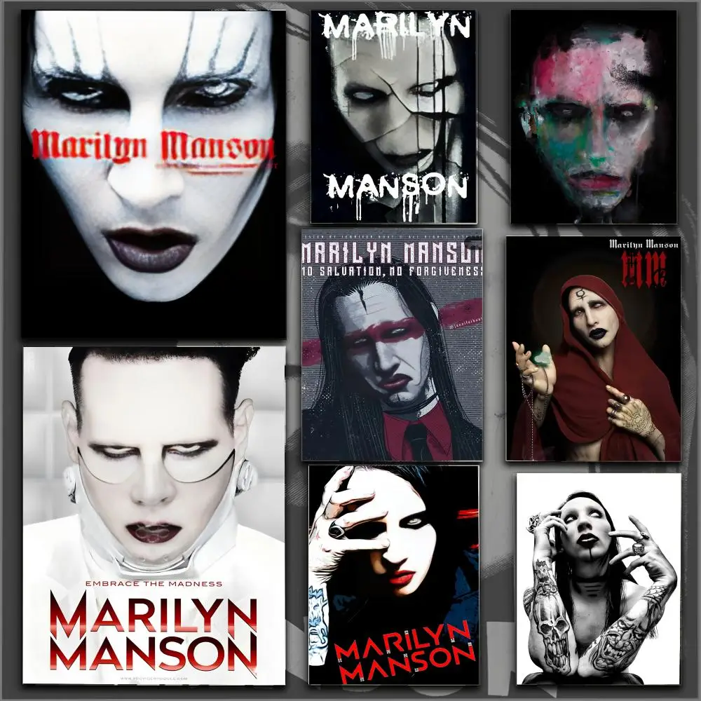 

Singer M--marilyn Manson Poster Premium Aesthetic Waterproof for Living Room Home Decoration Modern Wall Art Sticker Gift