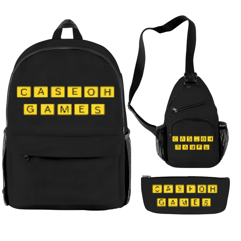 Caseoh Games Backpack Three Piece Set Women Men Shoulders Bag Fashion Streetwear Travel Bags