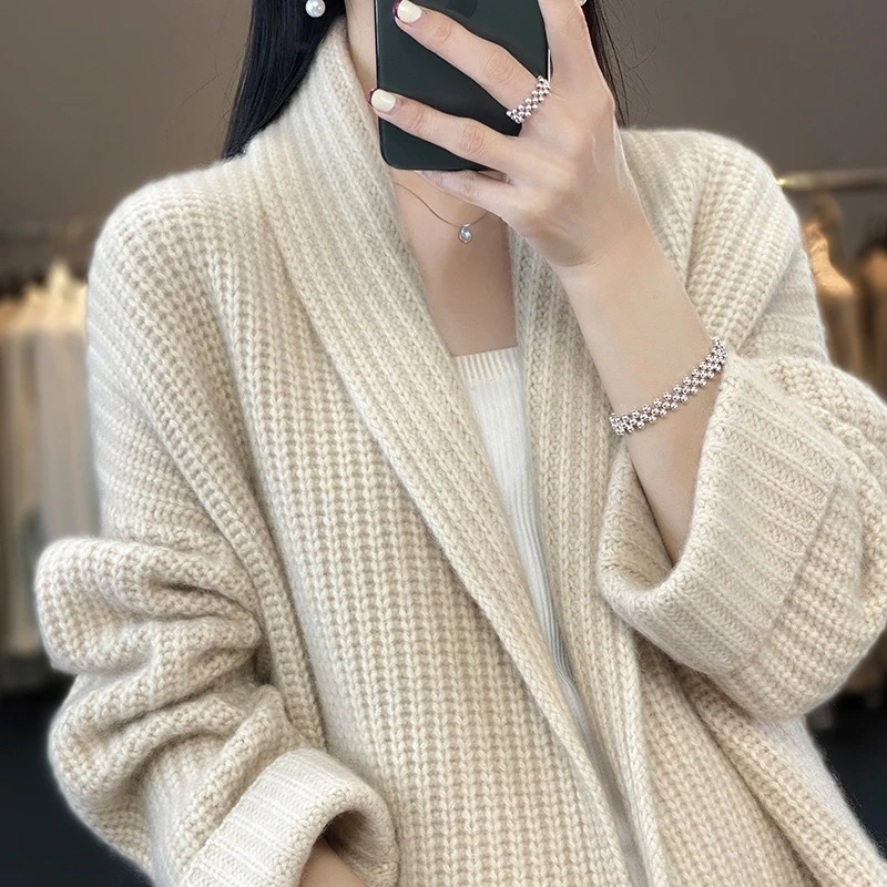 Large Size 5XL New Mid-Lentgh Sweater Coat Women Autumn Winter Knitted Cardigan Korean Lazy Style Loose Female Knitting Sweaters