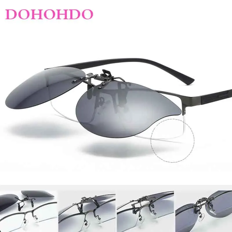 

Polarized Sunglasses Men Clip On Sunglasses Lentes Clip On Para Mujer Photochromic Driving Goggles Women Cat Eye Glasses UV400