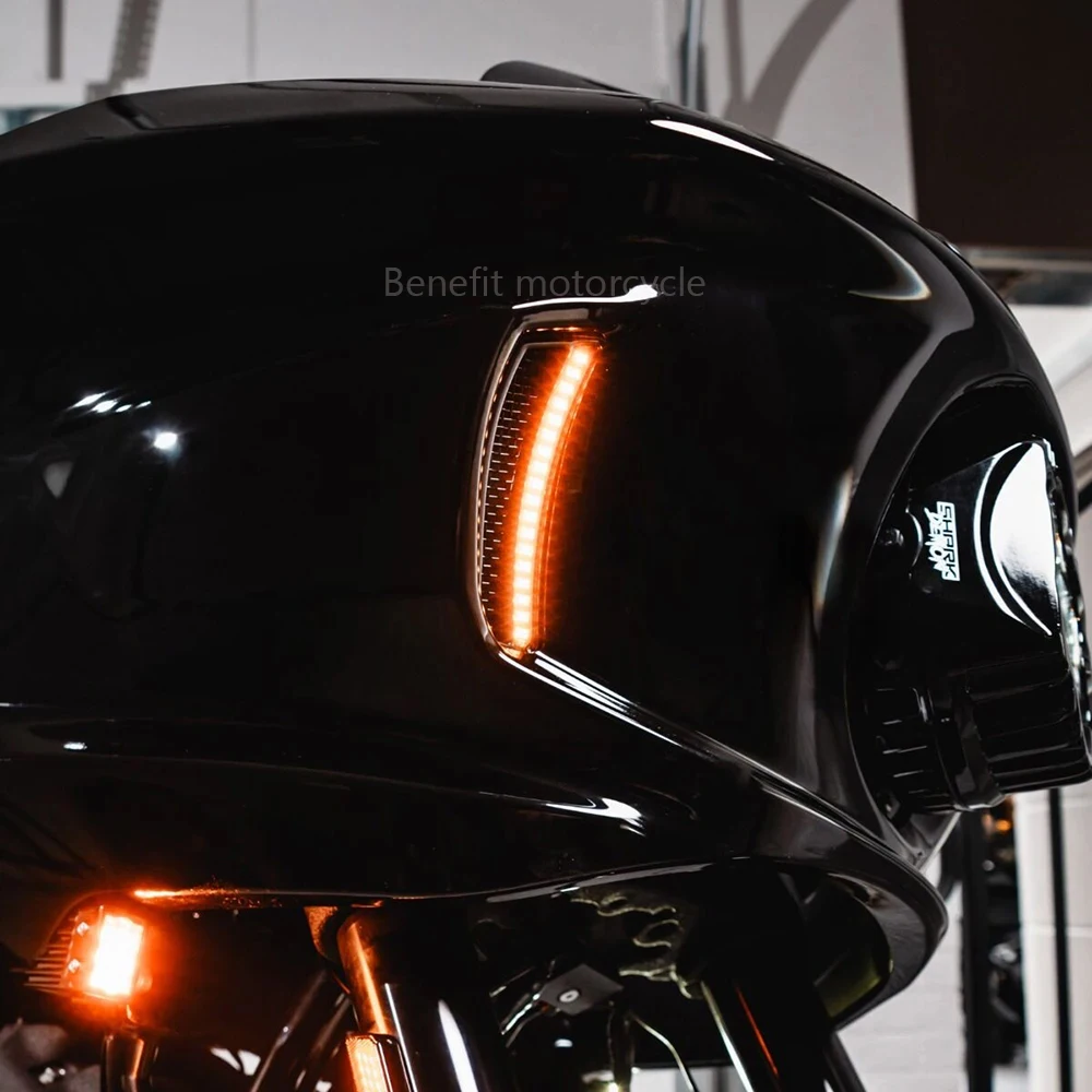 

For Harley Softail Low Rider ST El Diablo FXRST FXLRST Motorcycle Indicator Trim Lights LED Tracer Headlight Vent Accent