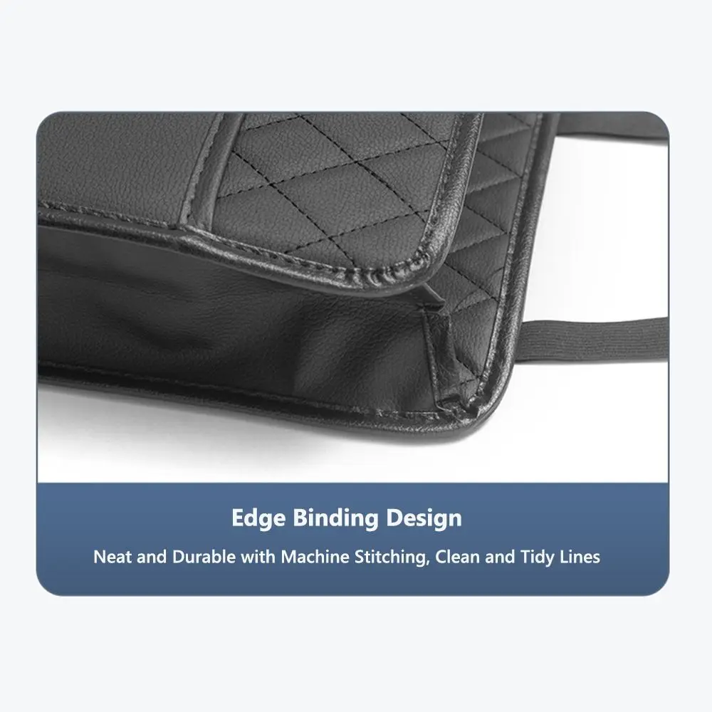 ユニバーサルフィット多機能カーシートオーガナイザーぶら下げポケットレザー後部座席収納ラック耐久性のある省スペース収納袋