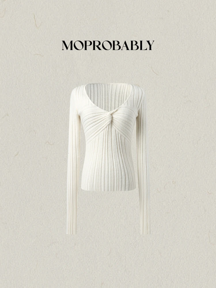 

Женский облегающий повседневный топ из полиэстера с V-образным вырезом, длинным рукавом и узором «косы», стандартной длины