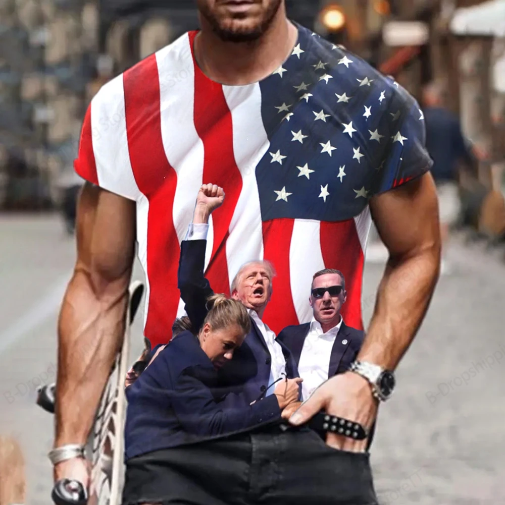 Usa Donald Trump 3d Print Tshirt Men Women Fashion T-shirt Anime Graphic T Shirt Short Sleeve Tops Tees United States Flag