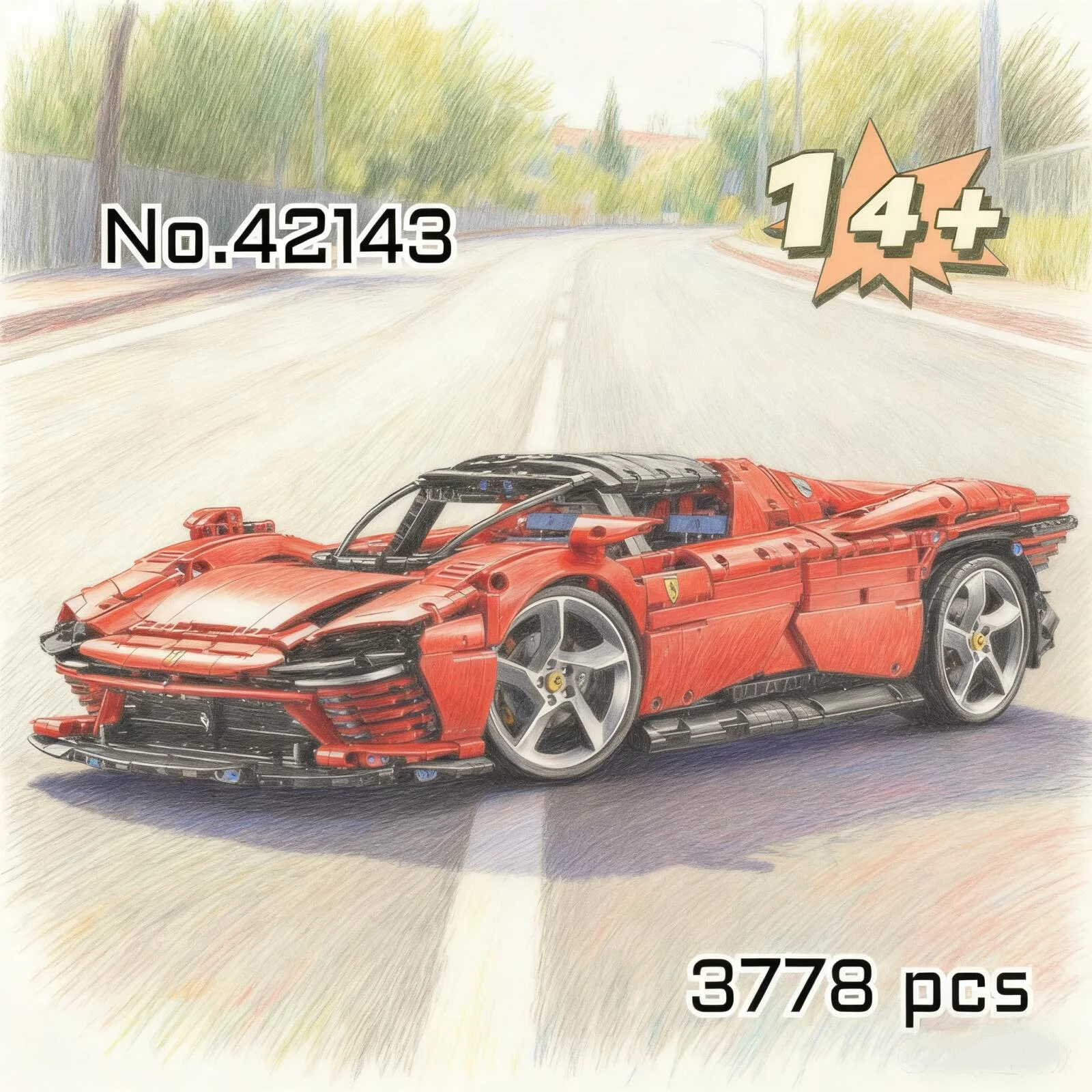 Ultimate 3778-Piece Mechanical Supercar Building Blocks