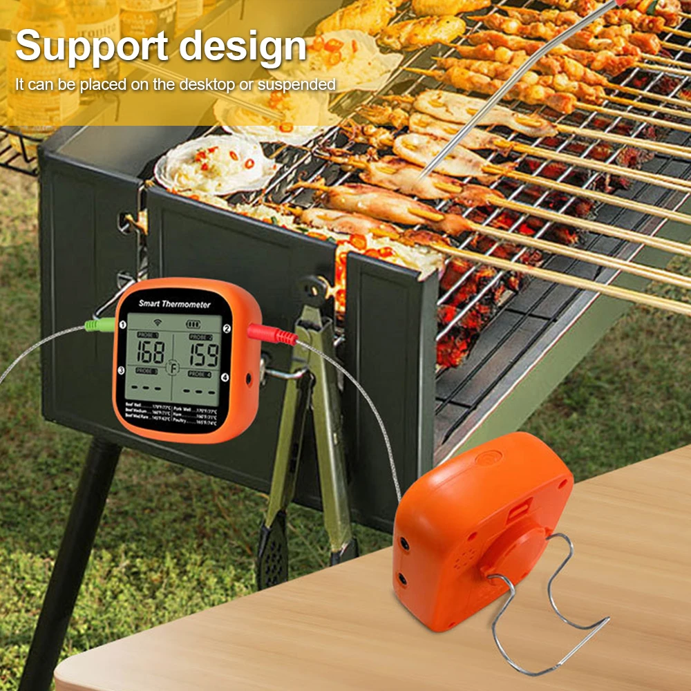 Smart Meat Thermometer Digital Wireless with Dual Probes  Instant Read Food Thermometer APP Control with Timing Alarm