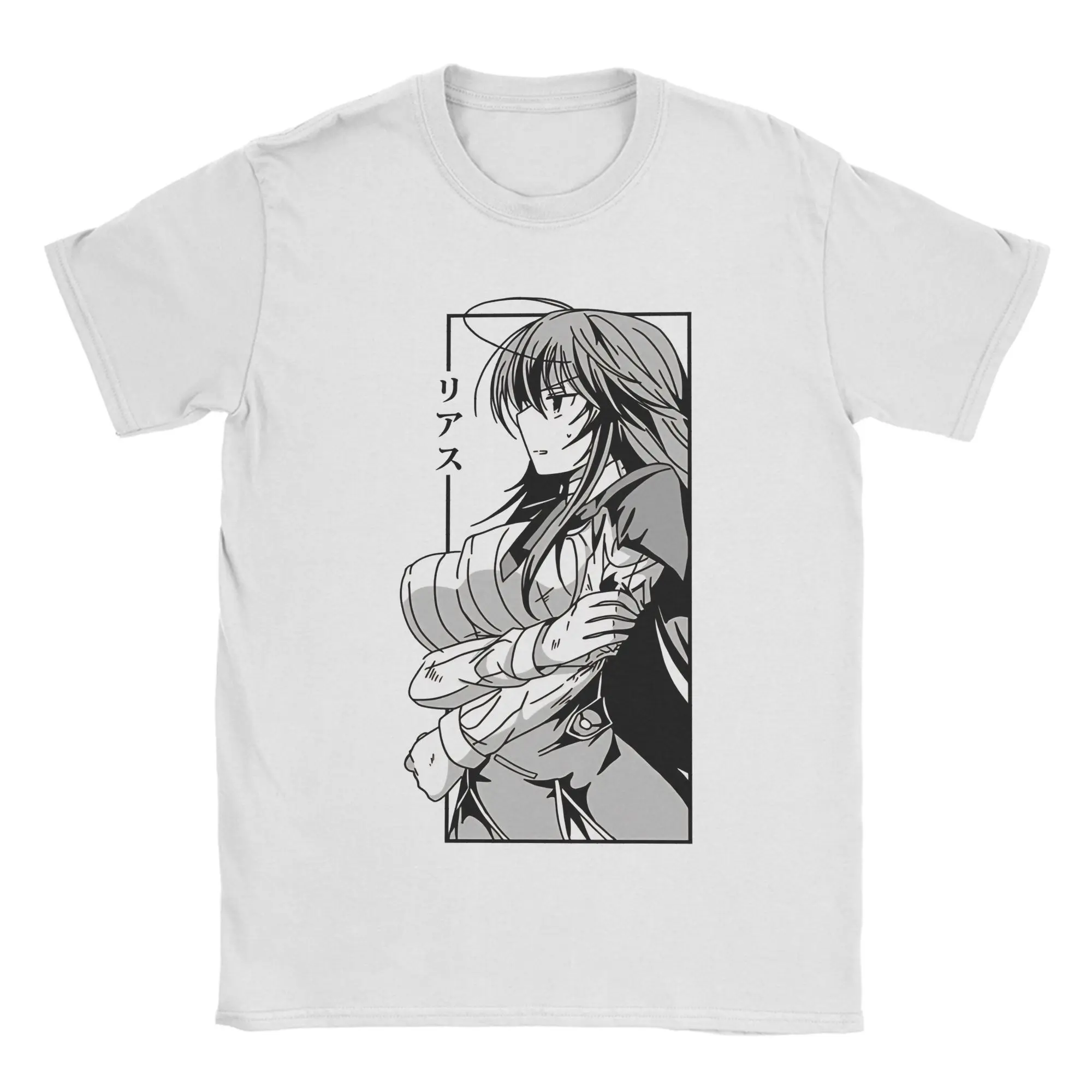 Funny Rias Gremory Waifu High School DxD T-Shirt Men's Cotton Short Sleeve  Crewneck Summer Top Tee
