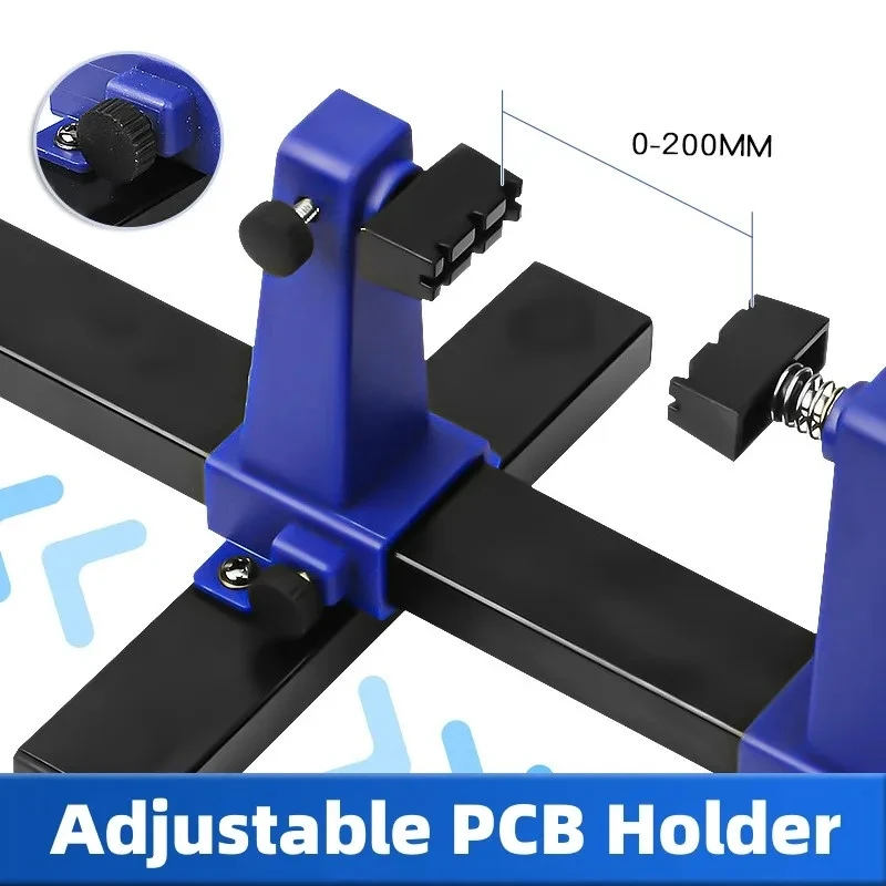 Adjustable PCB Holder 360 ° Rotation Printed Circuit Board Jig Soldering Assembly Stand Clamp Repair Tools 0-200mm