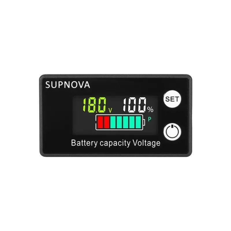 Battery Capacity Indicator DC 8V-100V Lead Acid Lithium LiFe PO4 Car Motorcycle Voltmeter Voltage Gauge 12V 24V 48V 72V