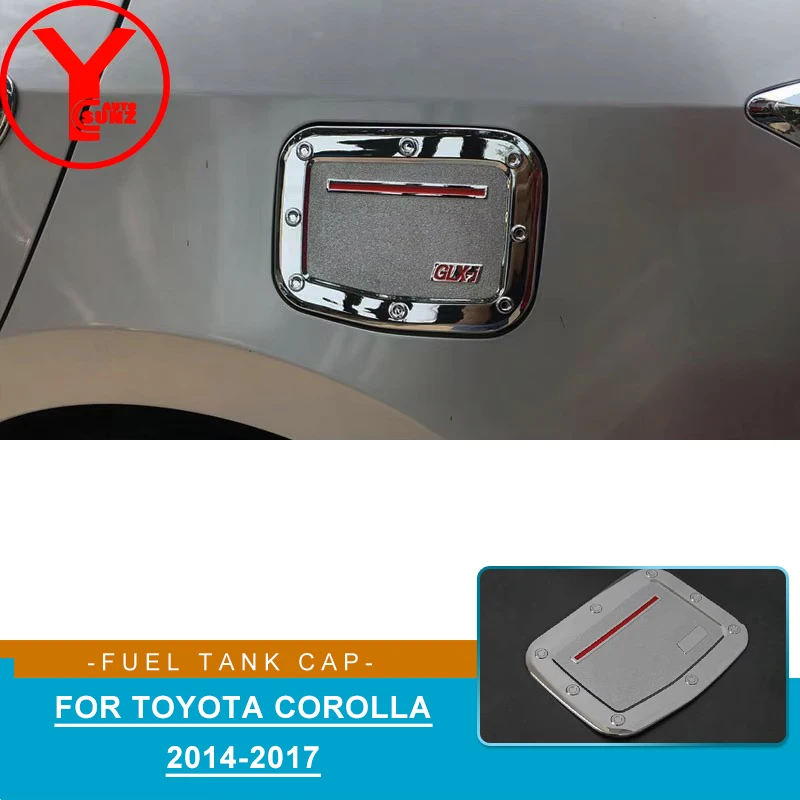 

ABS tank cover sticker For Toyota Corolla 2014 2015 2016 2017 ALTIS E170 chrome parts for toyota corolla 2015 accessories YCSUNZ