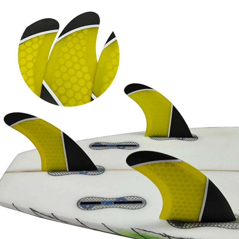 UPSURF FCS II FIN Tri Fin Set PM-M Surfboard Fins Double Tabs II Thruster 3 Fins Set Honeycomb Carbon Fiber Surf Board Fins