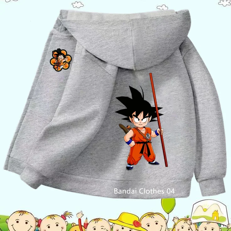 2025 Dragonball Goku Zipper Hoodie Girls Sweatshirt Autumn/Winter Boys Long Sleeve Jacket Harajuku Jumper Pin Casual Hoodie Top