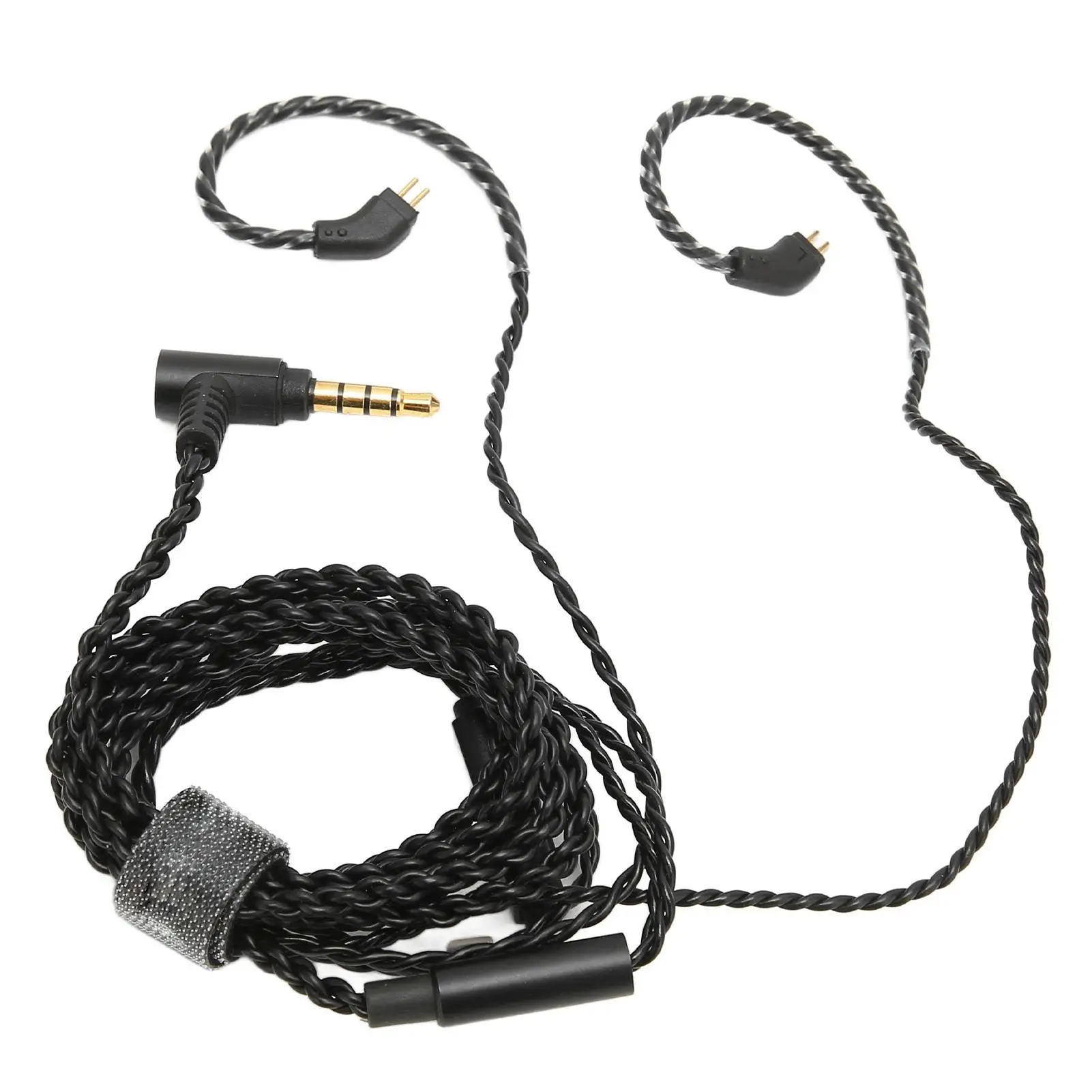 Upgraded 0.78mm 2 Pin Earbud Cable with 3.5mm Elbow Plug & Microphone - Replacement Earphone Wire