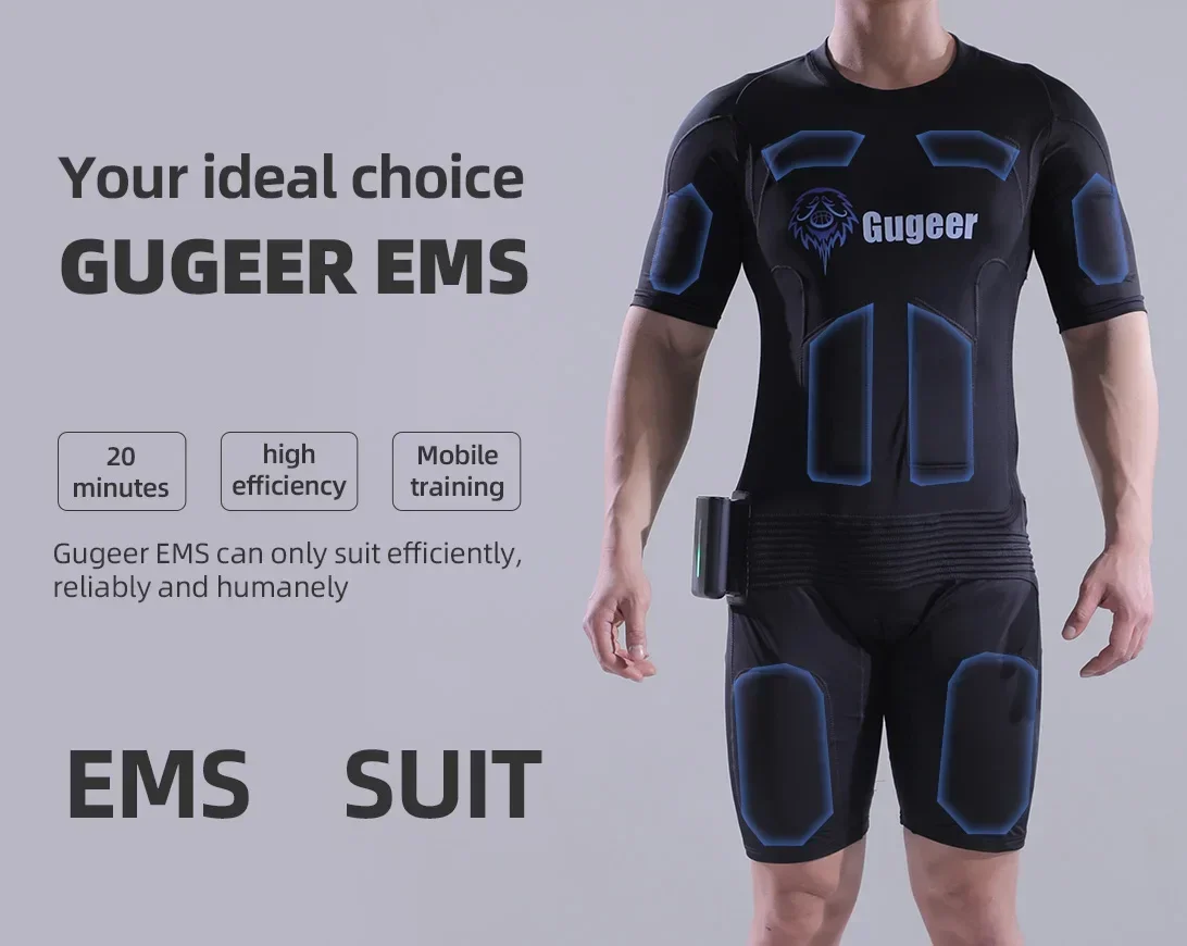Gugeer 전신 무선 EMS 드라이 세트 세트, 가정 요가 비즈니스 무선 EMS 근육 자극기 세트