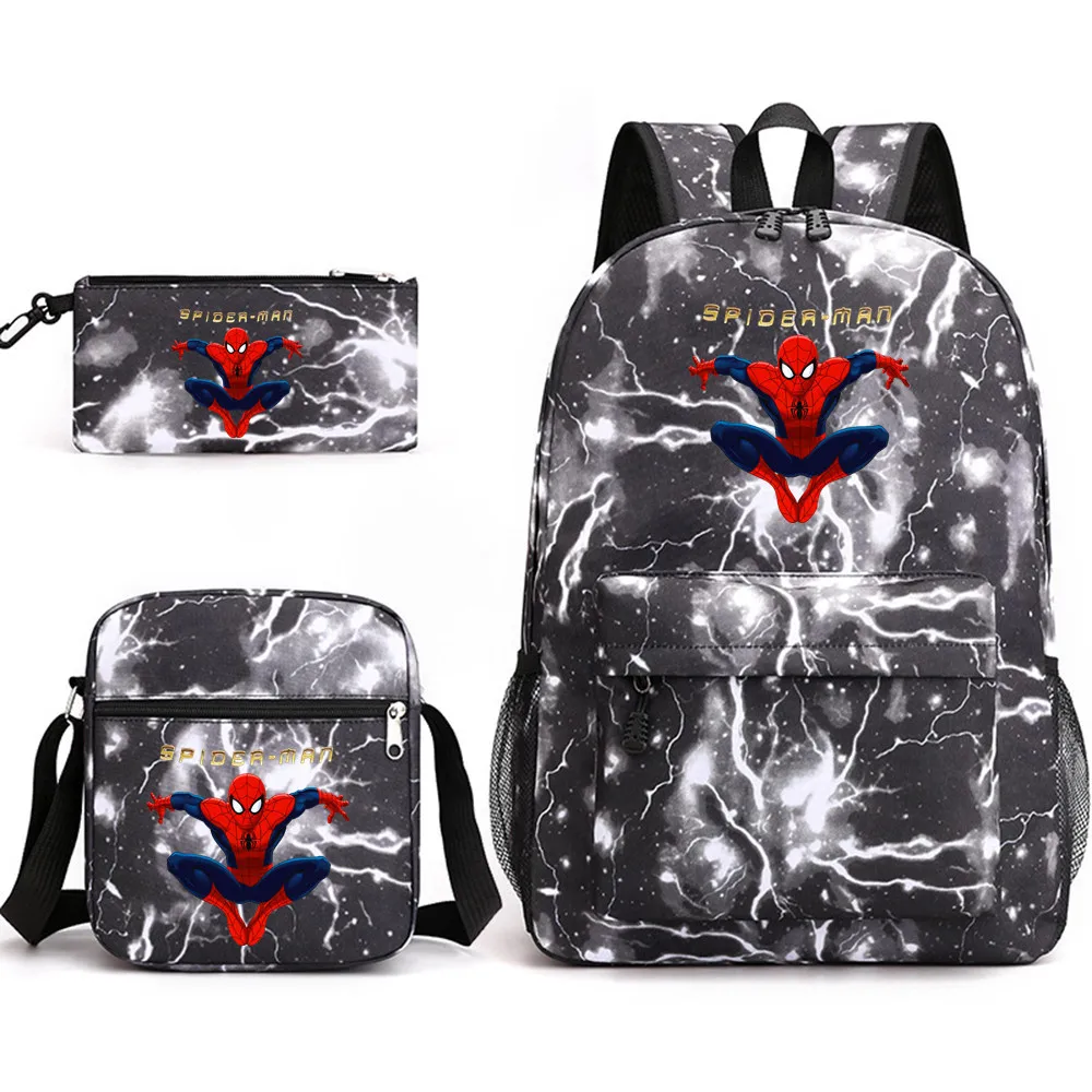 Imagem -03 - Miniso Spiderman Schoolbag Grande Capacidade Jogo Mochila Periférica Bolsa de Lona para Alunos do Ensino Médio Pcs