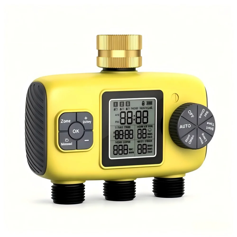Insoma 3-Way Digital Water Timer with Brass Inlet - Auto Garden Irrigation System