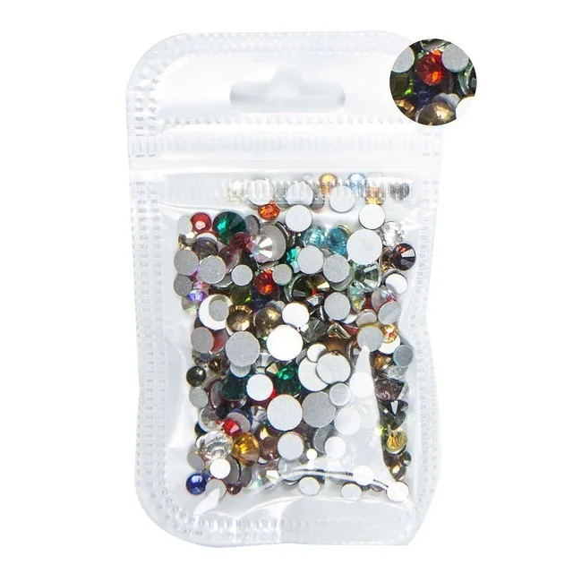 Mixed size mix colors 10Gram/1440pcs 3D Nail Art Decorations Non Hotfix Flatback crystal Glass nail art Rhinestones