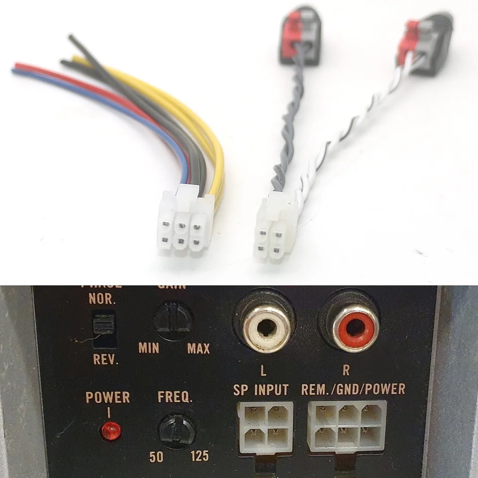 カーアンプ6ピン電源ケーブルルーム4ピンスピーカー入力ハーネス