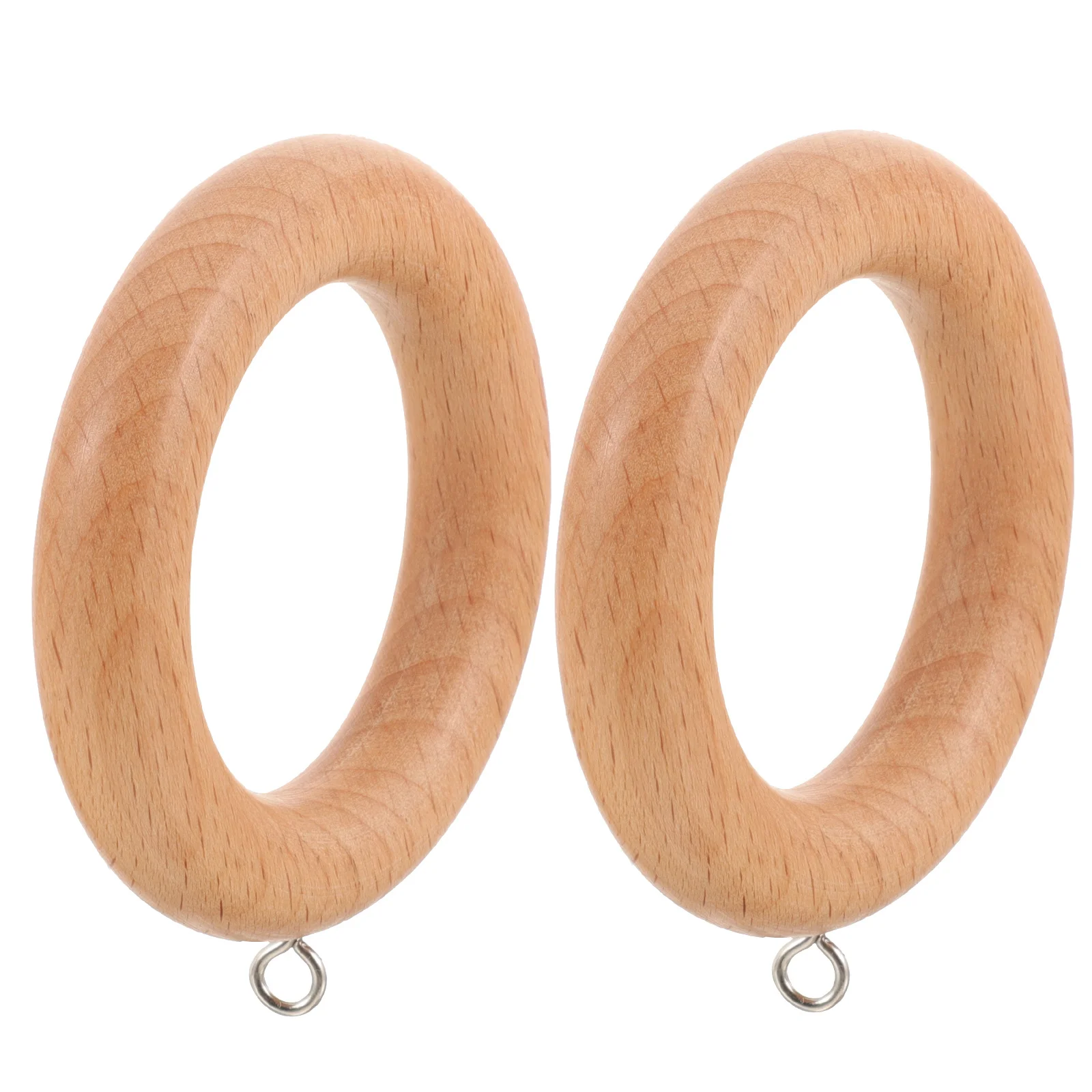 

2 Pcs Solid Wood Curtain Buckles Hook Rings Beech Window Drapery Rod Curtains Holders for Wall