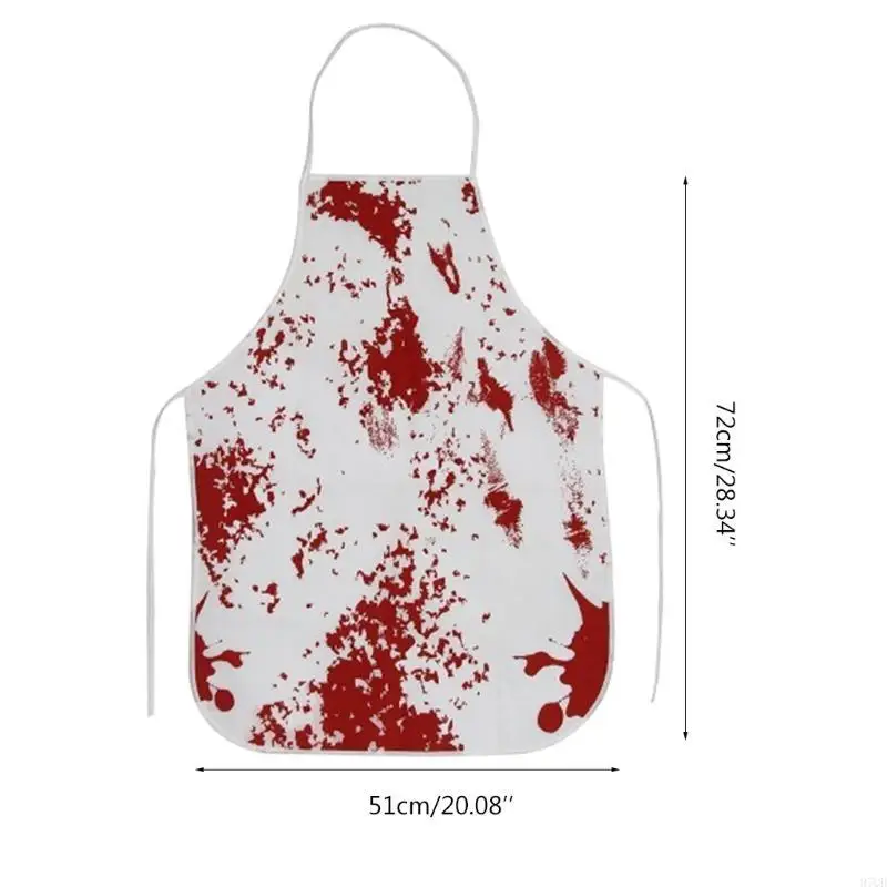 97qd Halloween Bloody Apron Bloody Puntelli a tema Halloween Abito Fancy Apronico Scarico Horror Stampato Sangue Sangue Spillata