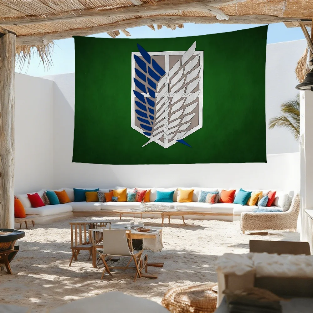 Anime A-Attack on T-Titan Flag For Outdoor Camping Bar Picnic Party Home Decoration Ornaments Banner
