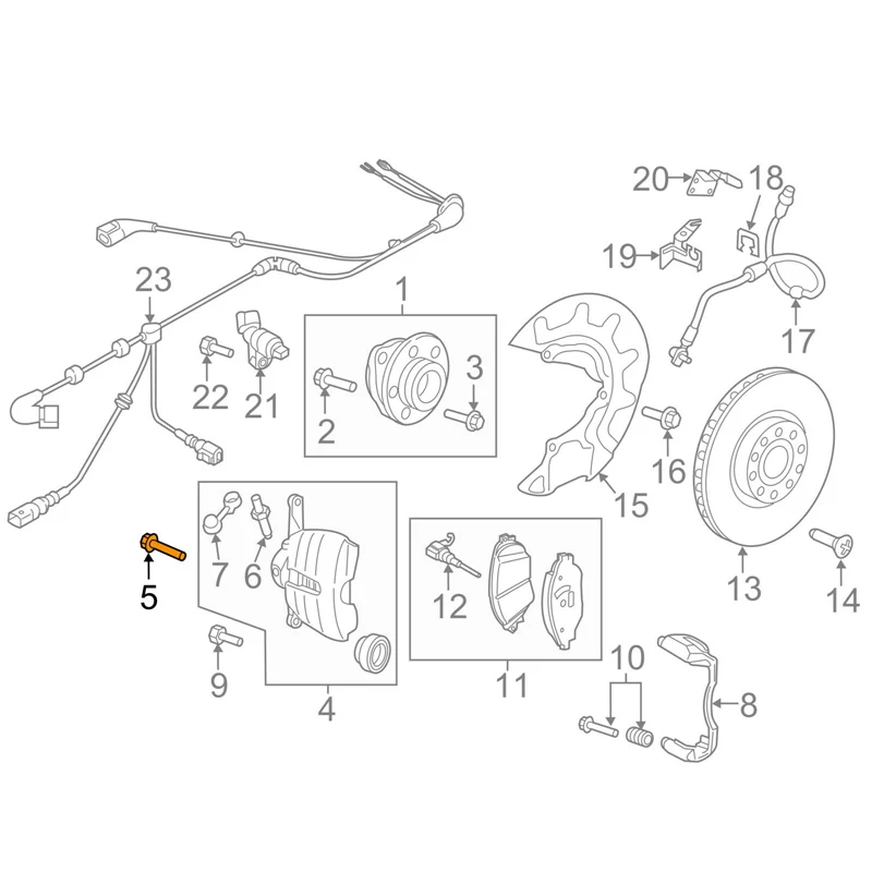 1 Pcs N91084901 Screws M14x1.5x55mm Brake Caliper Brake Carrier FOR Self Locking Bolt Aluminum Horns N 910 849 01