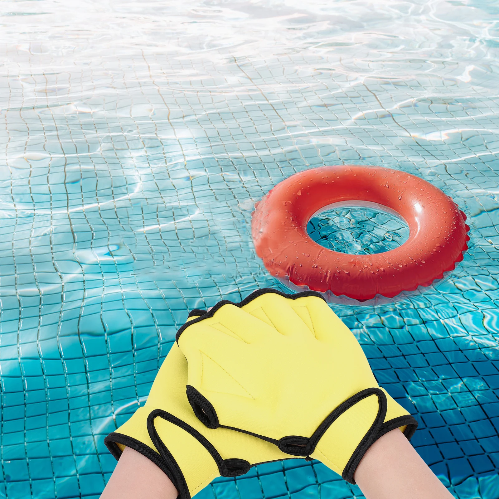 

Swim Gloves Water Diving Paddles Pool Mittens Auxiliary Webbed Resistance Waterproof Anti Skid Warm Nylon Fitness Laps Gloves