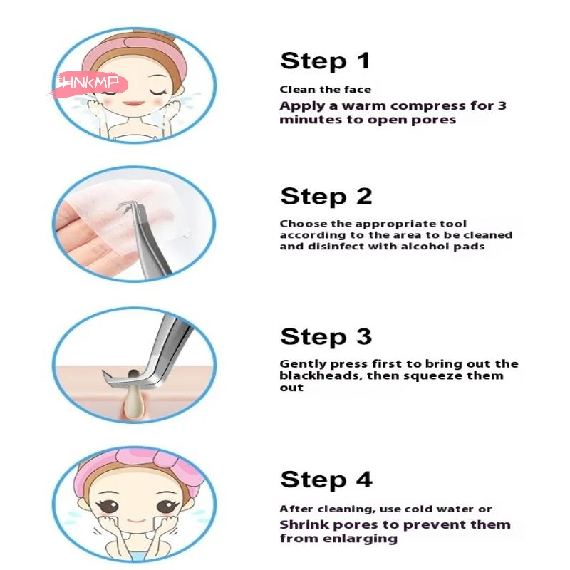 1 قطعة 7-شكل هوك كليب حب الشباب البثرة الملقط الوجه الجمال أداة العناية بالبشرة إزالة للبشرة واضحة #5