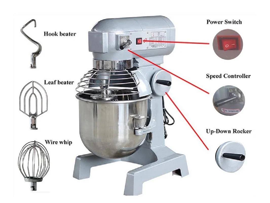 OEM Customize 2023 Bakery Commercial Stainless Steel Bowl Dough Kneading Machine Cake Electric Mixer For Food Processing